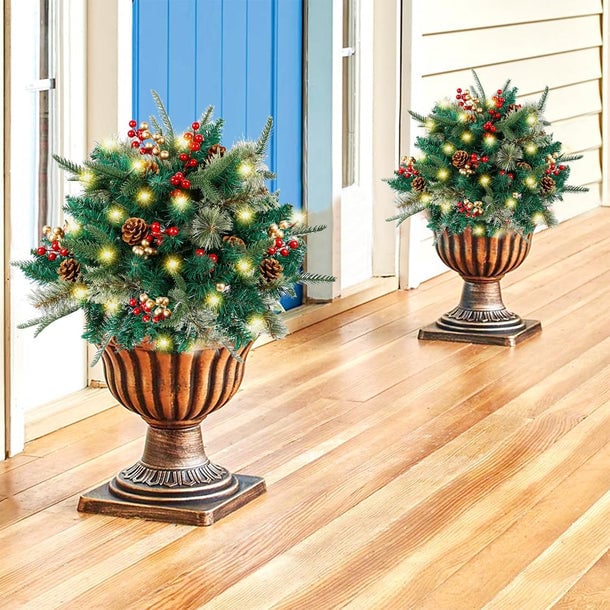 🔥🔥Final 5 Hours: 50% OFF🎄Pre-lit Artificial Christmas Tree Urn Filler💐